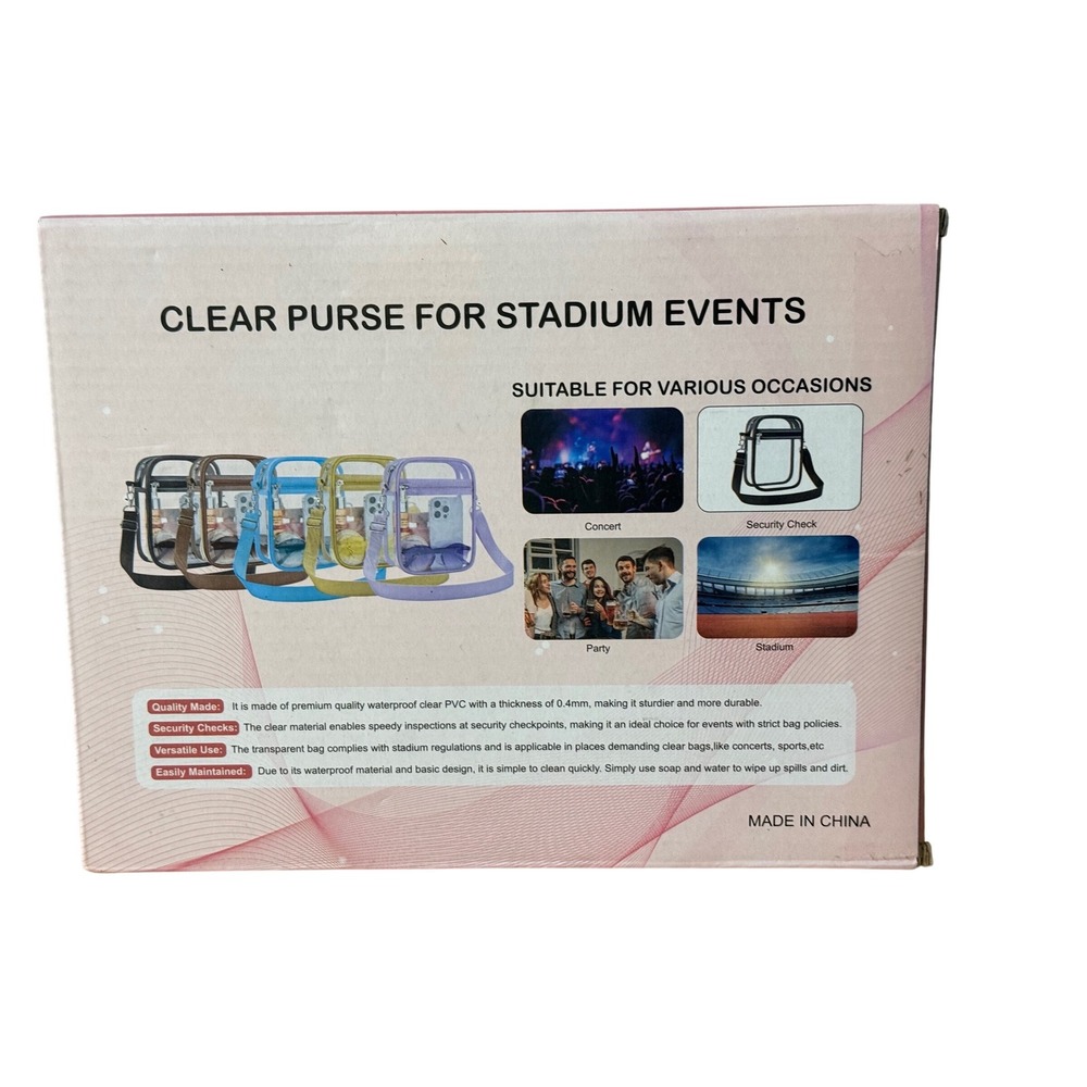 UEASE Clear Bag Stadium Approved Purse for Women Medium, Black - Picture 2 of 2